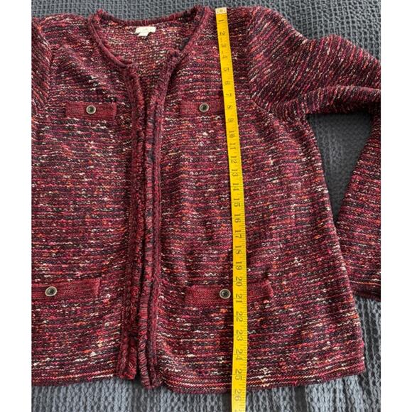 J.Jill Officecore Workwear Tweed Fringed Knit Blazer Cardigan Jacket L TALL - Picture 10 of 11